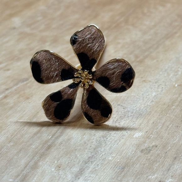 Handmade Accessories - Leopard Print Flower Hair Stick 4’ stick